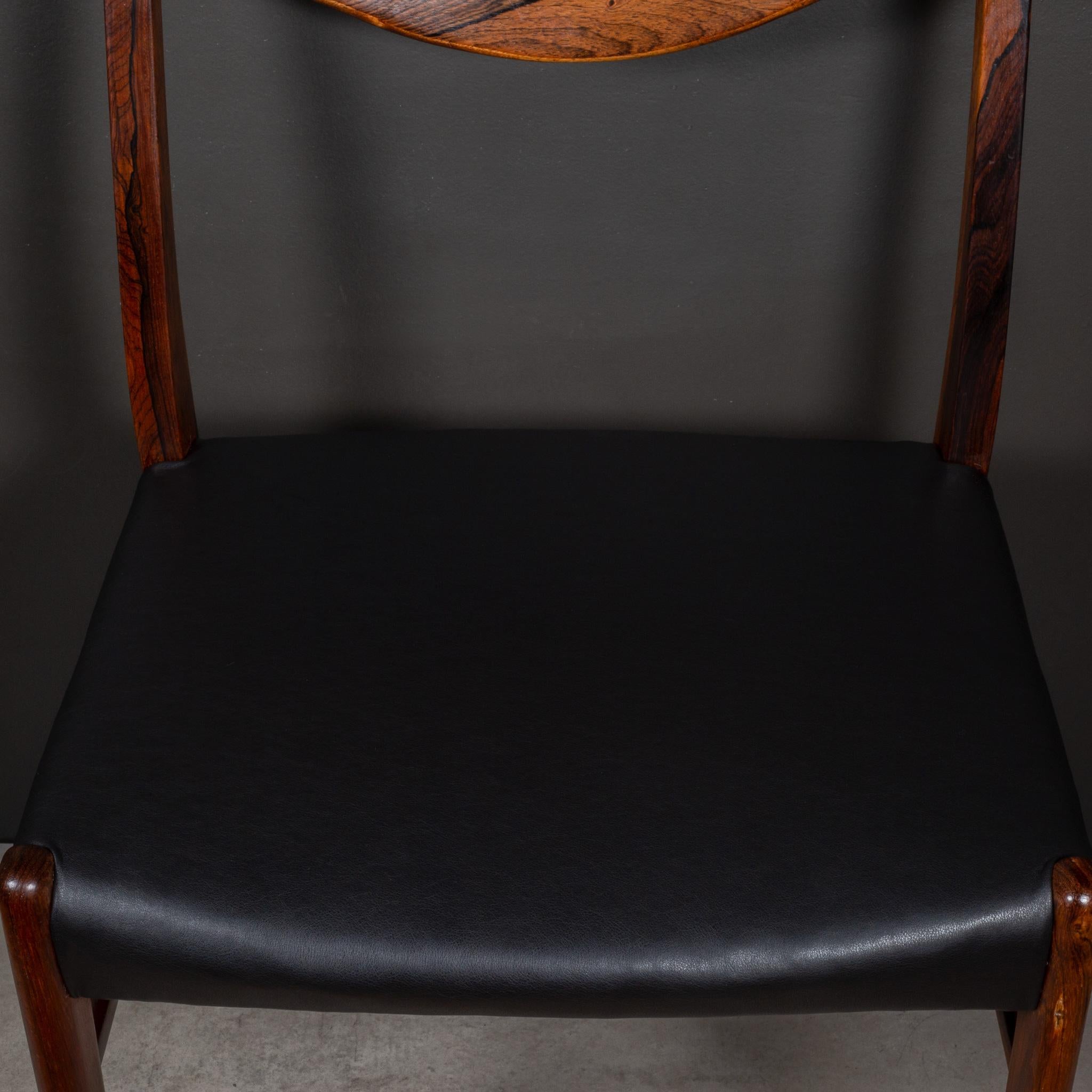 Arne Wahl Iversen Model GS61 Rosewood and Leather Dining Chairs c.1950 For Sale 13