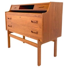 Retro Arne Wahl Iversen Secretary Desk Vanity in Teak, Denmark, 1960s