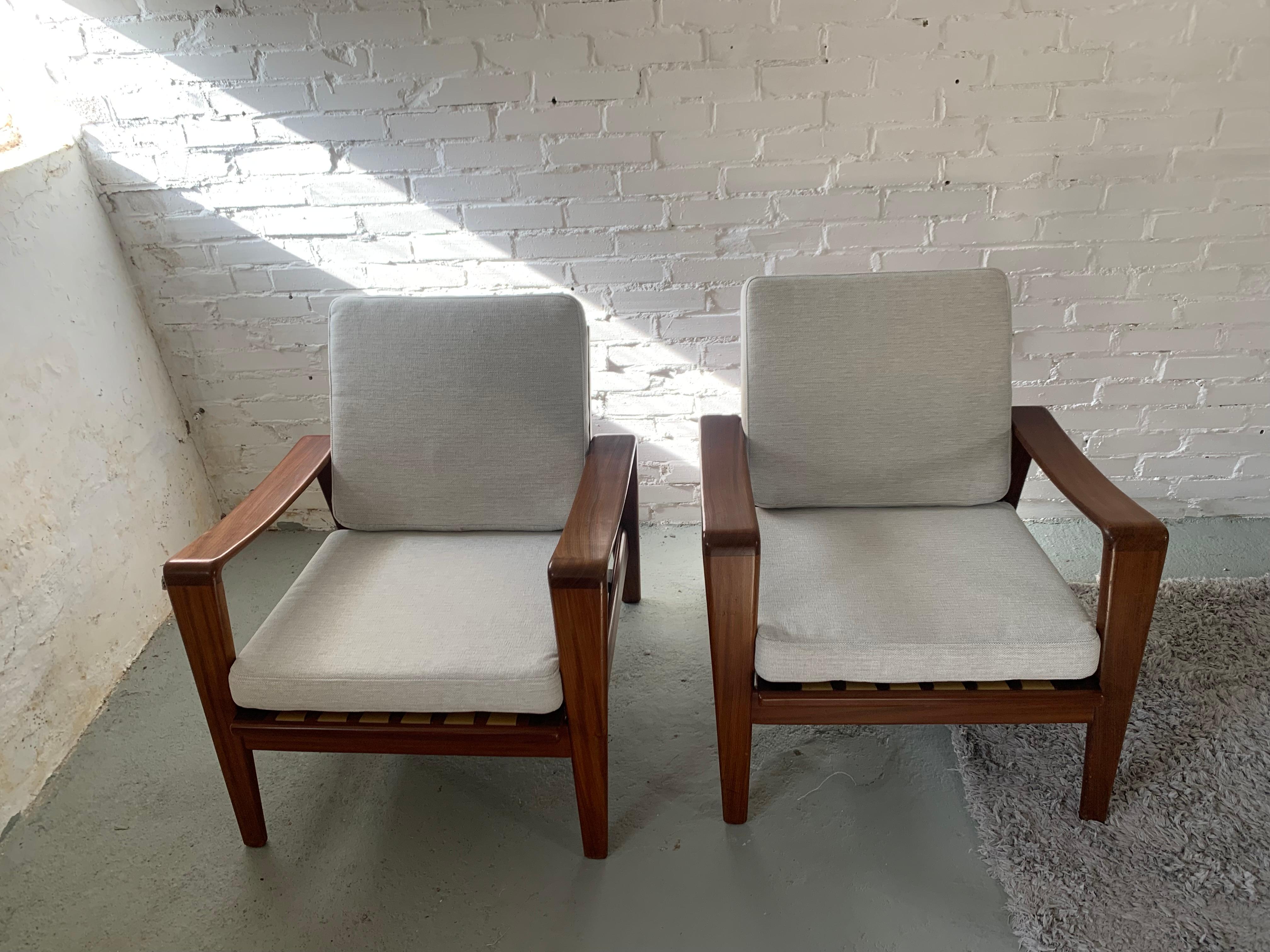 Scandinavian Modern Arne Wahl Iversen Set of 2 Armchairs for Komfort, 1960's