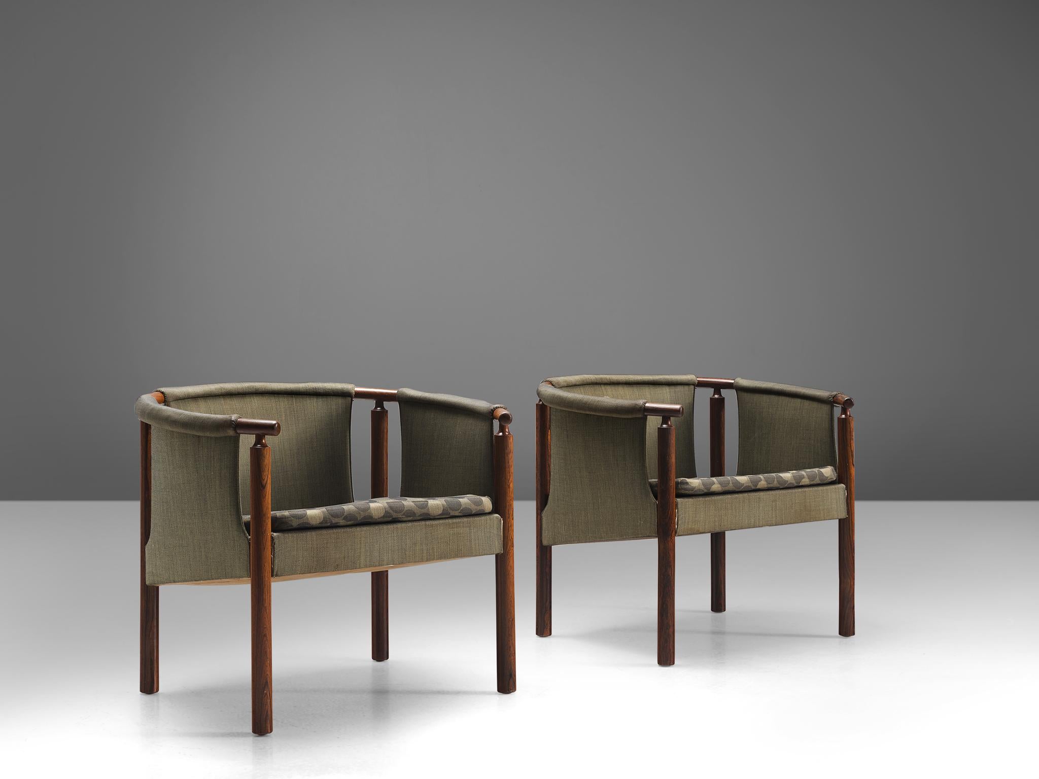 Scandinavian Modern Arne Wahl Iversen Set of Rosewood Armchairs