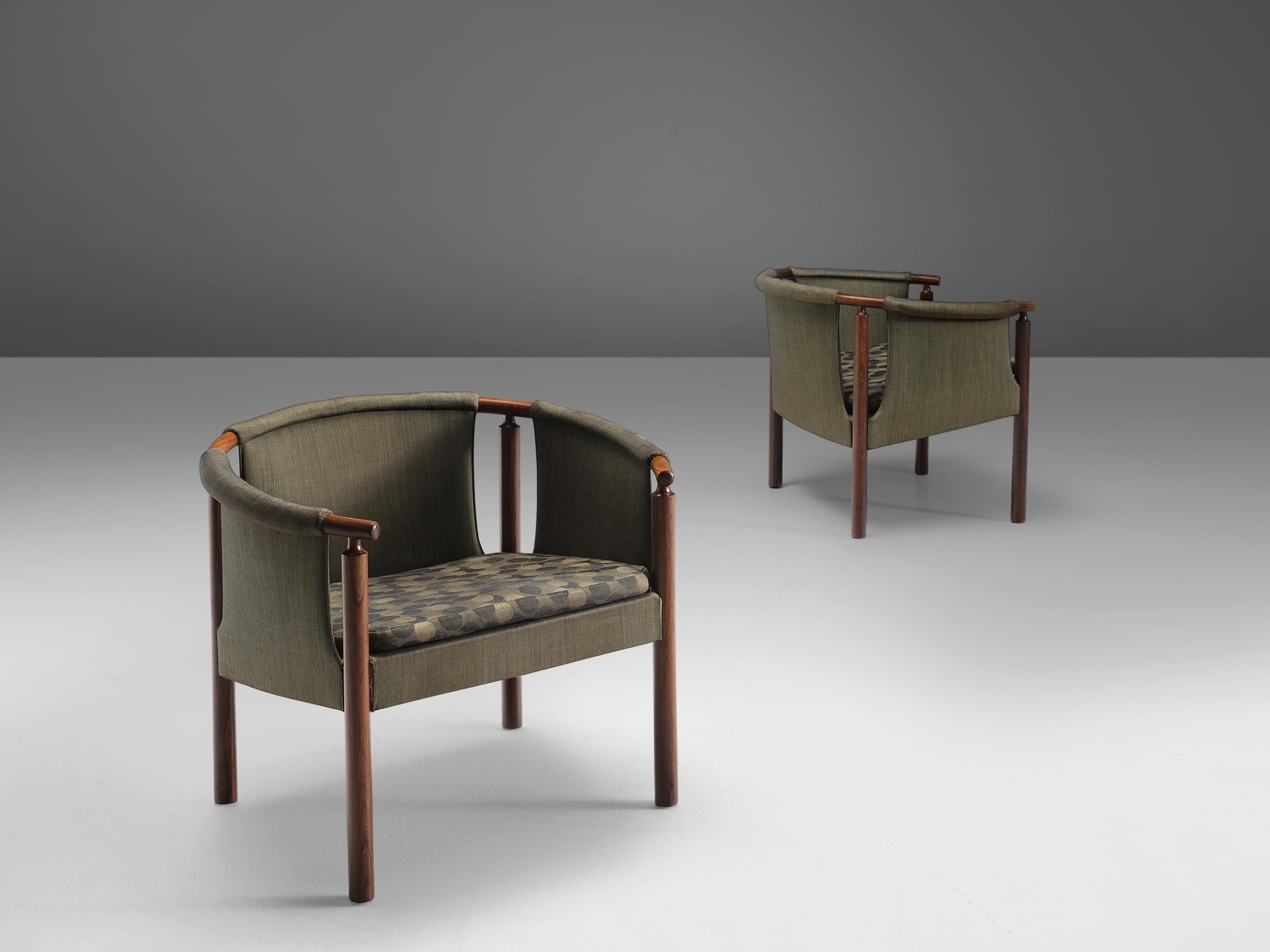 Arne Wahl Iversen Set of Rosewood Armchairs In Good Condition In Waalwijk, NL