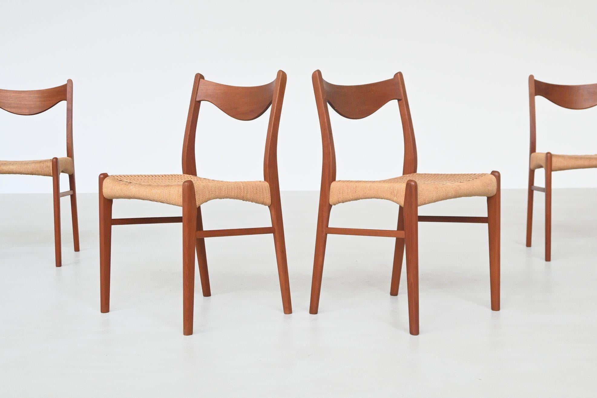 Arne Wahl Iversen Satz von sechs Esszimmerstühlen aus Teakholz Glyngore Dänemark 1960 im Angebot 3