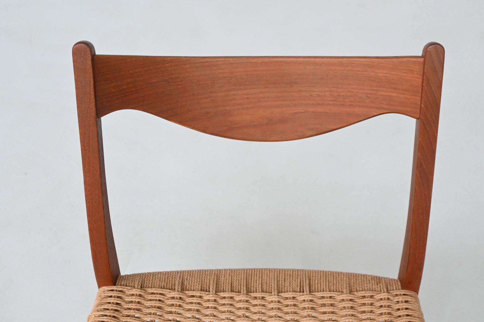Arne Wahl Iversen Satz von sechs Esszimmerstühlen aus Teakholz Glyngore Dänemark 1960 im Angebot 7