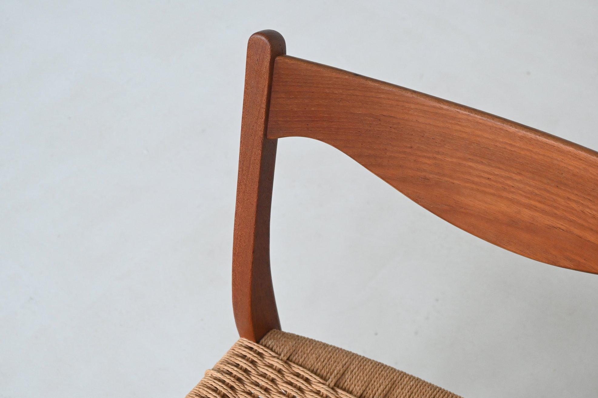 Arne Wahl Iversen Satz von sechs Esszimmerstühlen aus Teakholz Glyngore Dänemark 1960 im Angebot 8