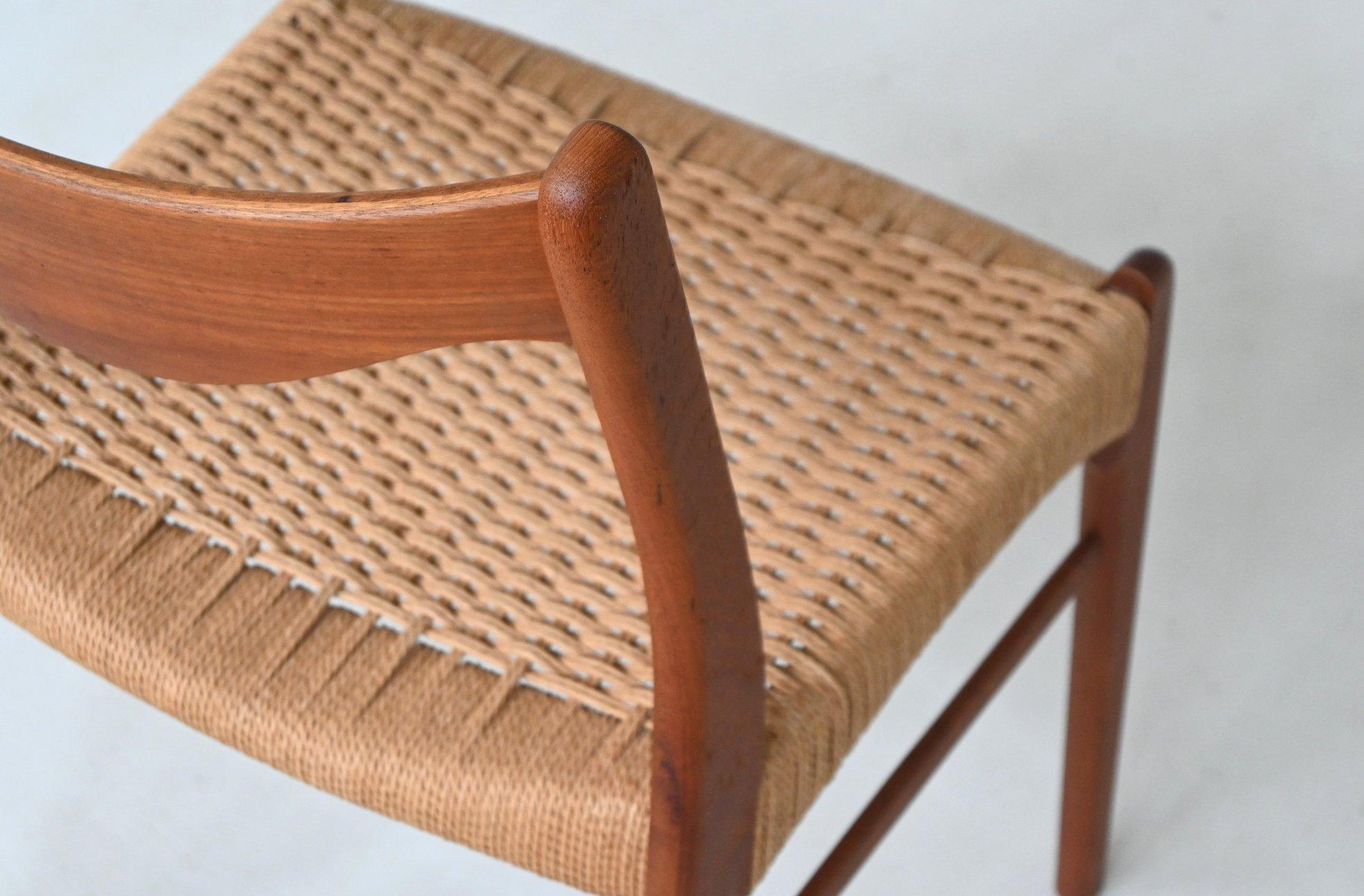 Arne Wahl Iversen Satz von sechs Esszimmerstühlen aus Teakholz Glyngore Dänemark 1960 im Angebot 12