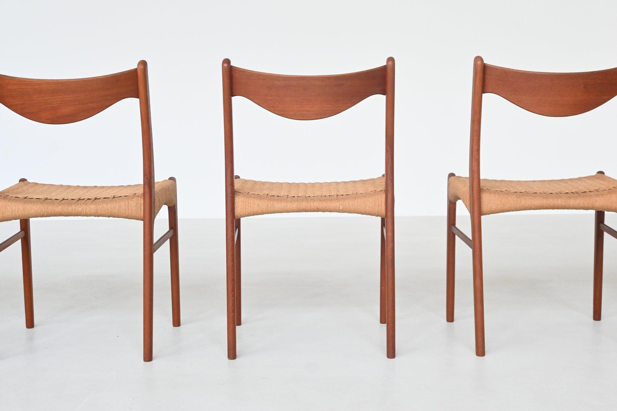 Arne Wahl Iversen Satz von sechs Esszimmerstühlen aus Teakholz Glyngore Dänemark 1960 im Angebot 2