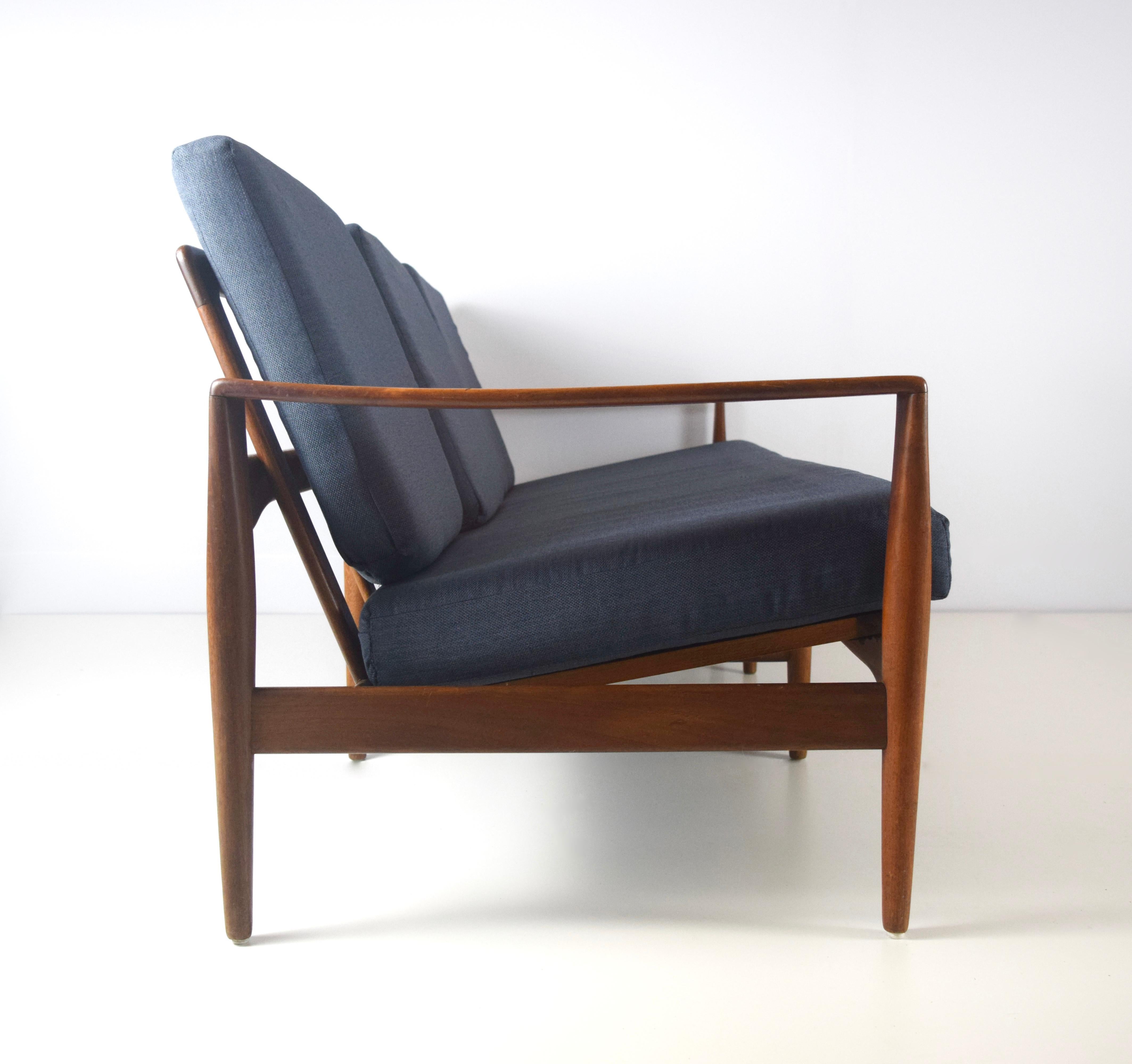 Fabric Arne Wahl Iversen Sofa for Komfort in Rosewood, Denmark, 1950s