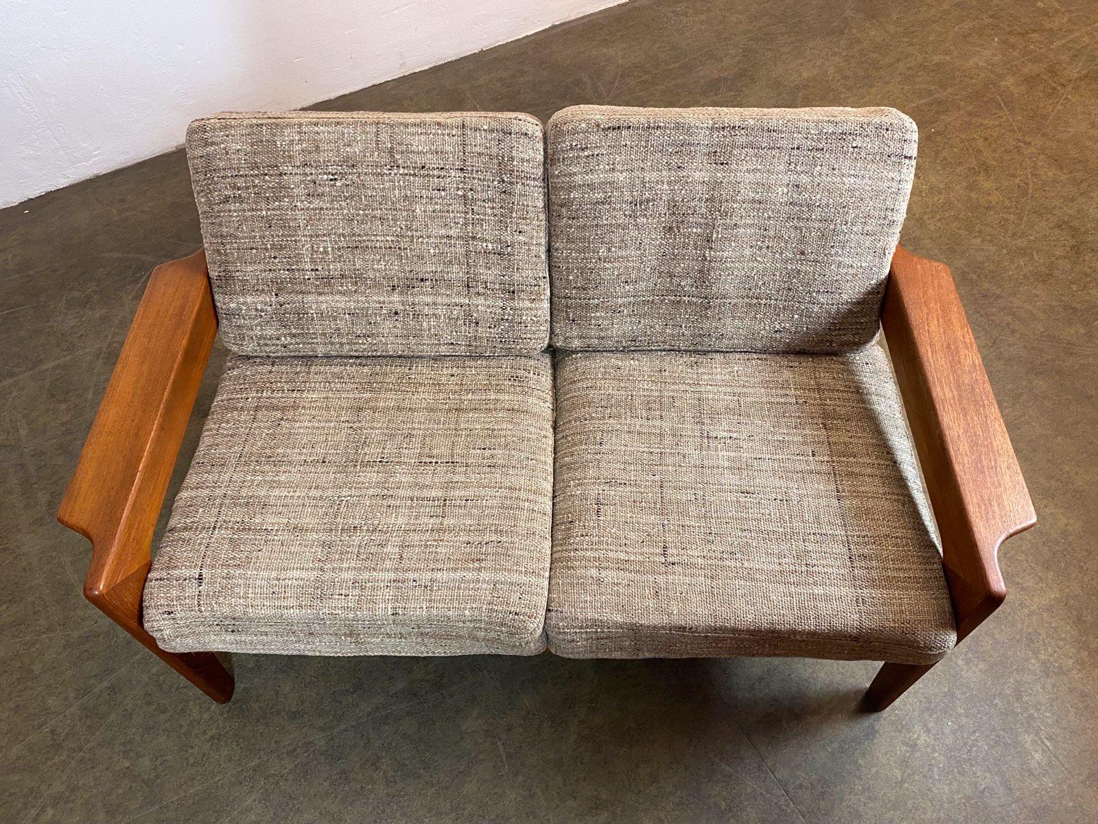 Oiled Arne Wahl Iversen Sofa teak Vintage Midcentury