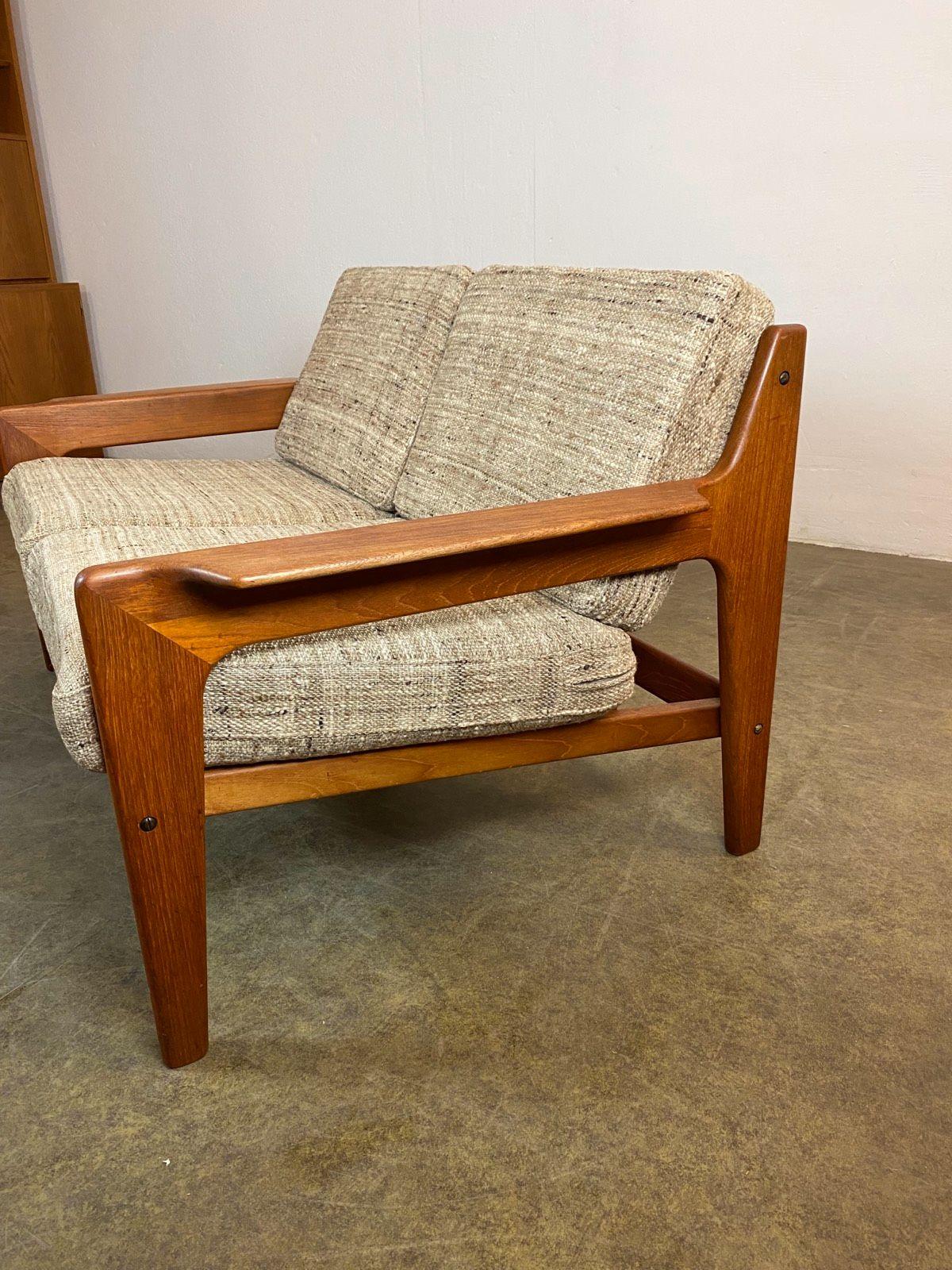 Arne Wahl Iversen Sofa teak Vintage Midcentury In Good Condition In Berlin, DE