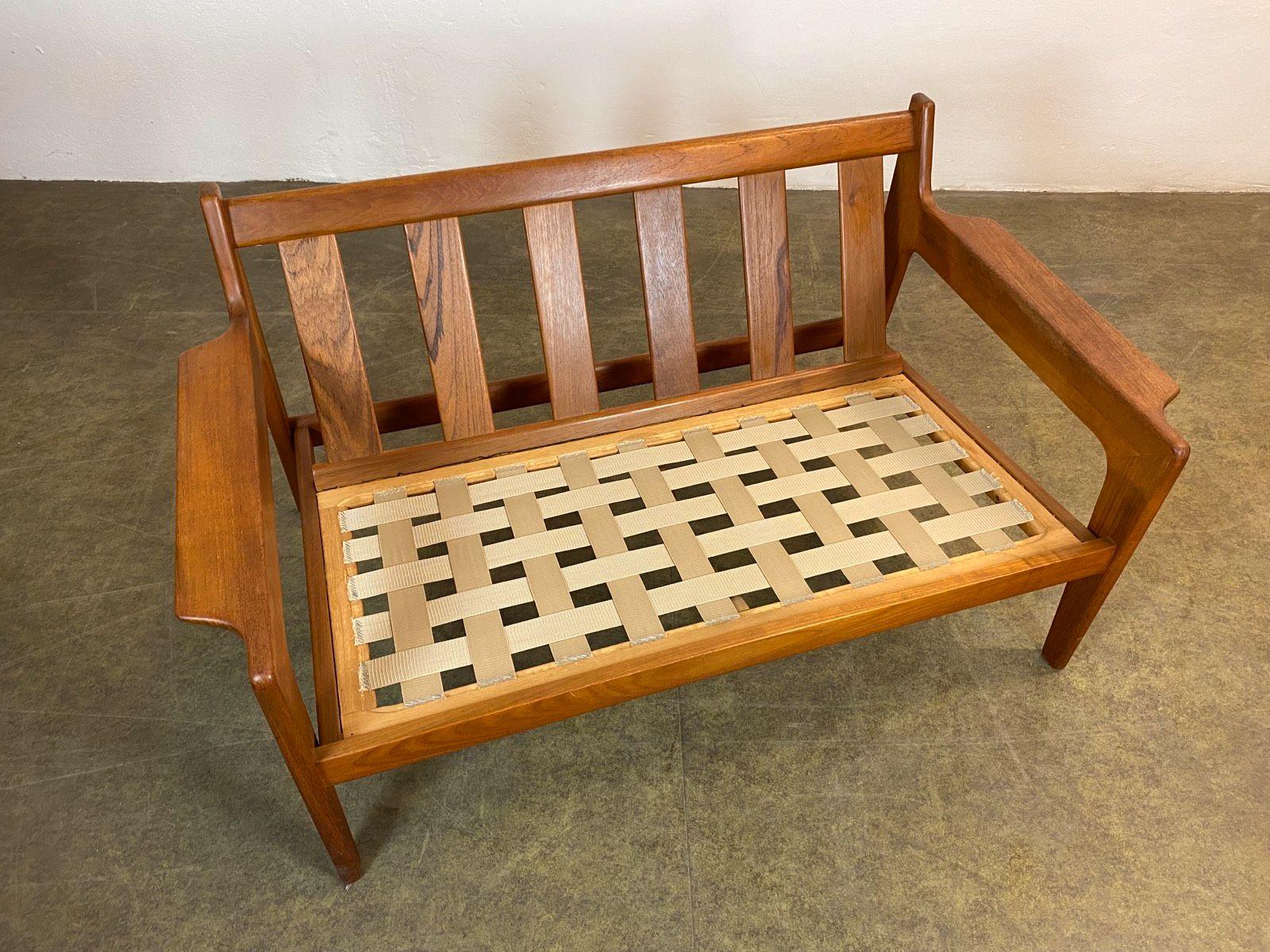 Arne Wahl Iversen Sofa teak Vintage Midcentury 1