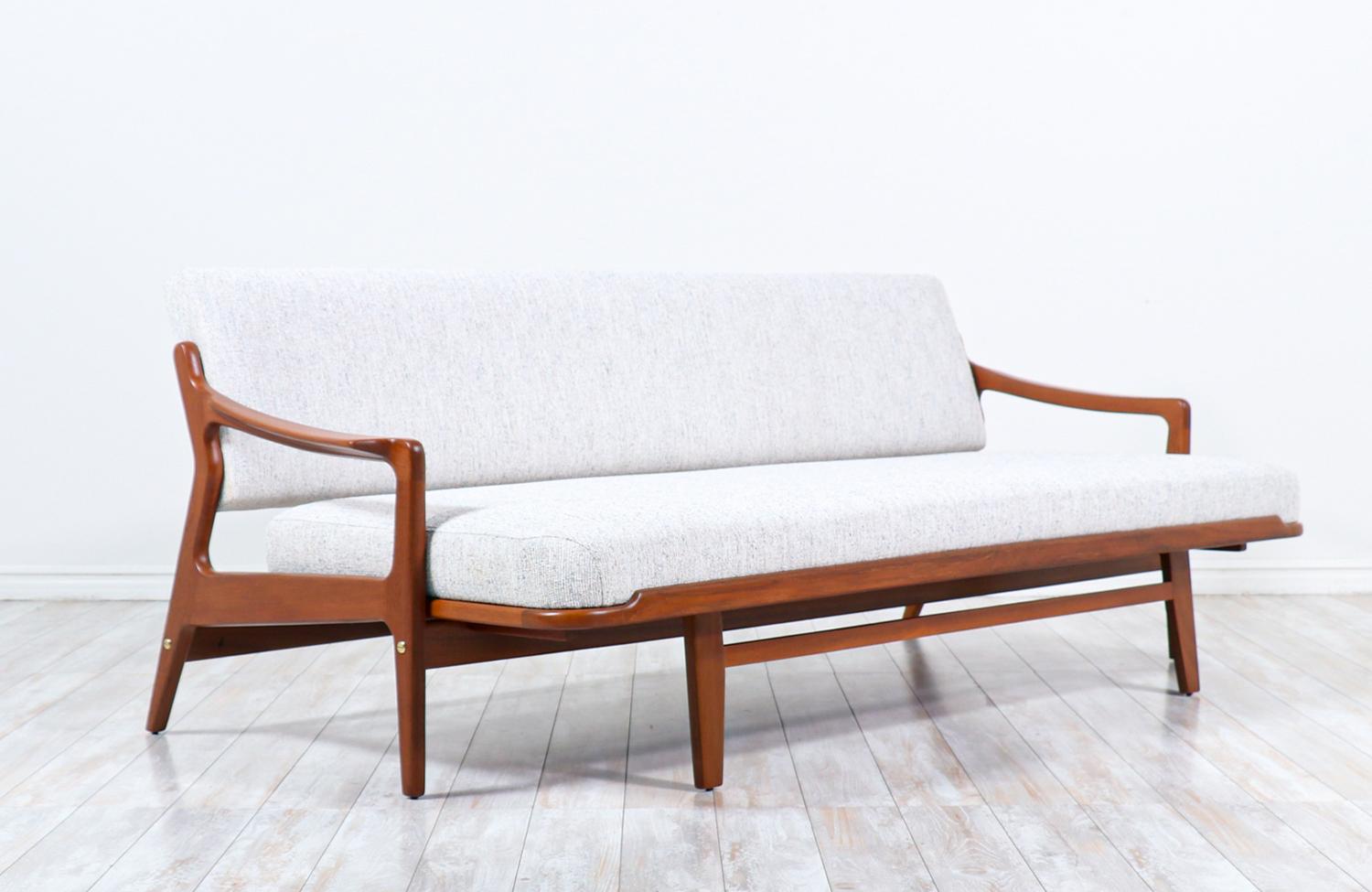 Mid-Century Modern Arne Wahl Iversen Teak Convertible Daybed Sofa for Komfort