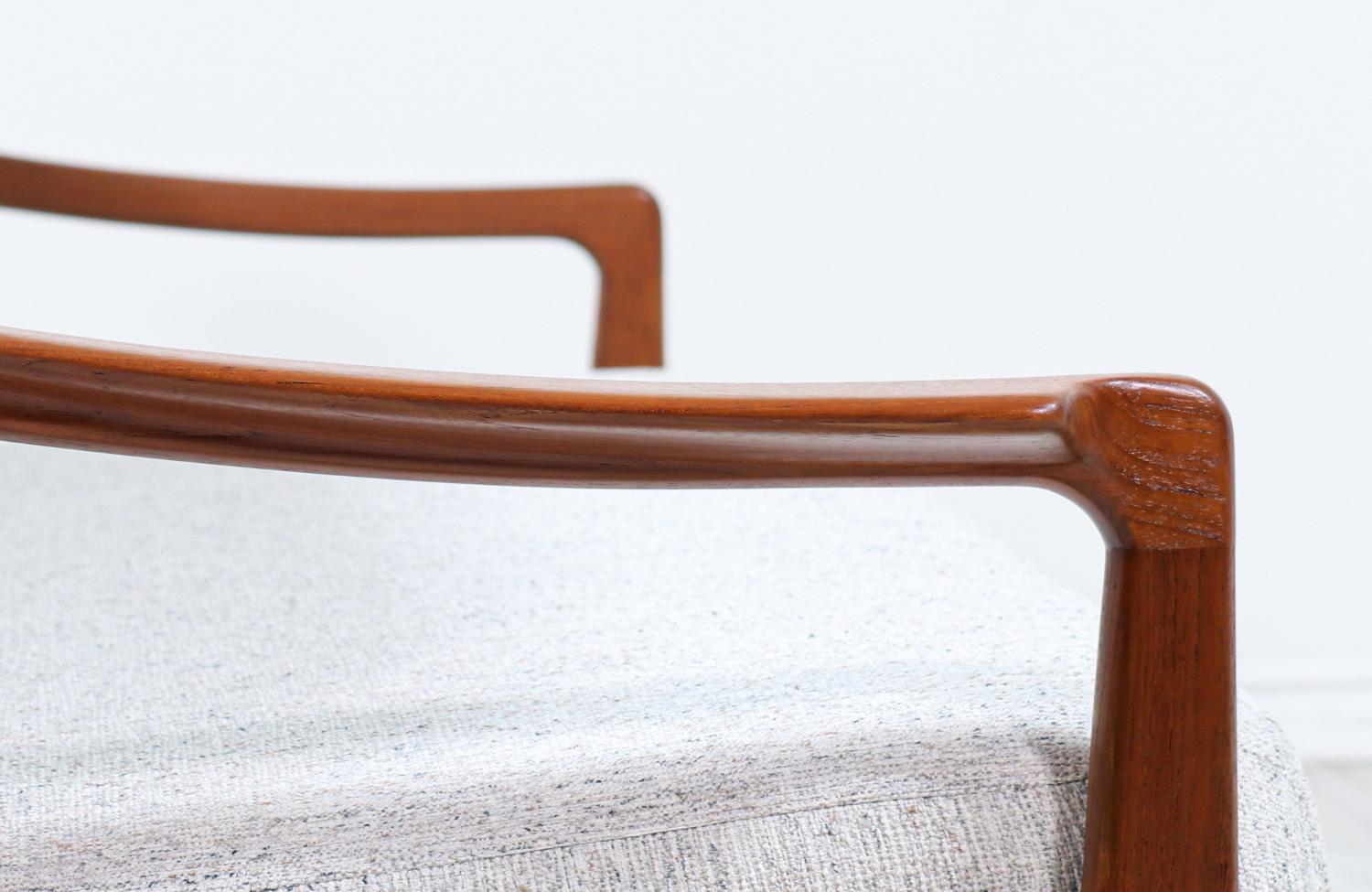Fabric Arne Wahl Iversen Teak Convertible Daybed Sofa for Komfort