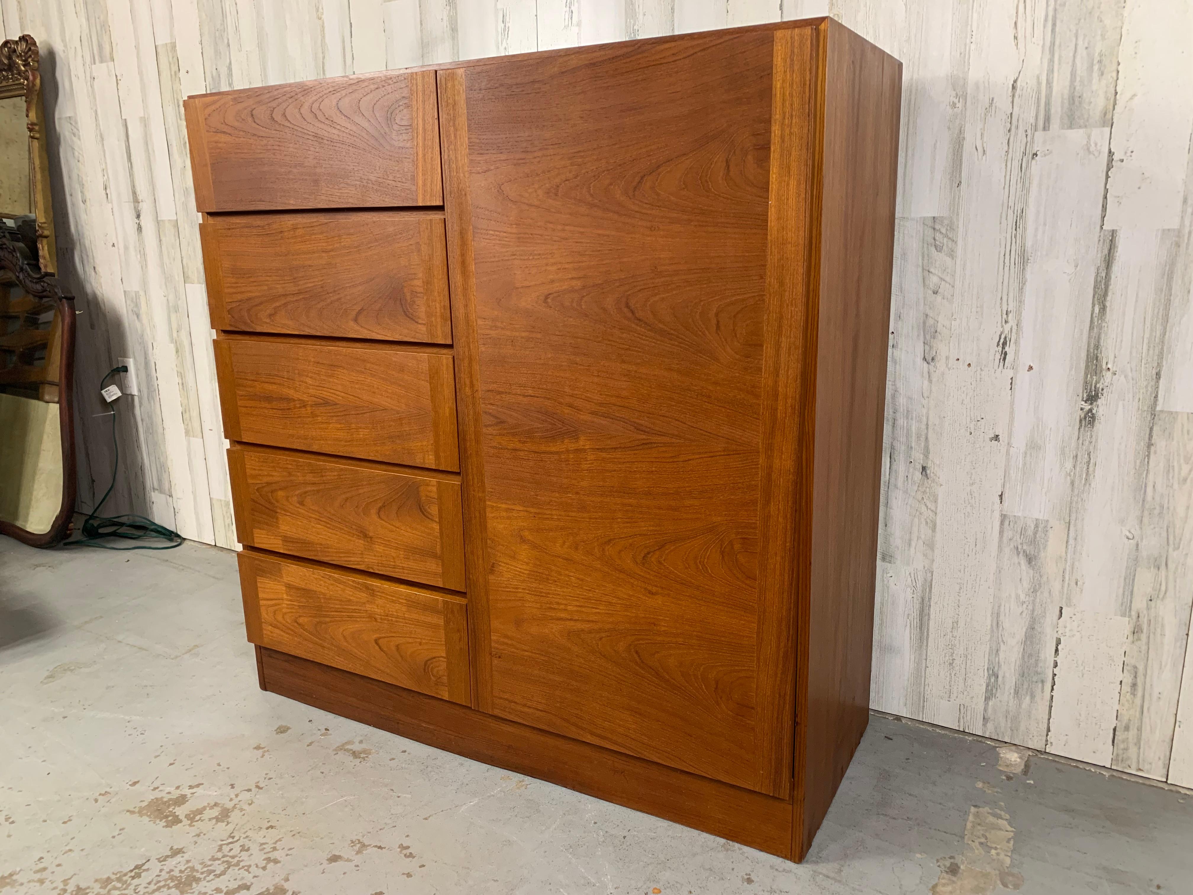 Arne Wahl Iversen Danish modern Highboy Wardrobe In Good Condition In Denton, TX