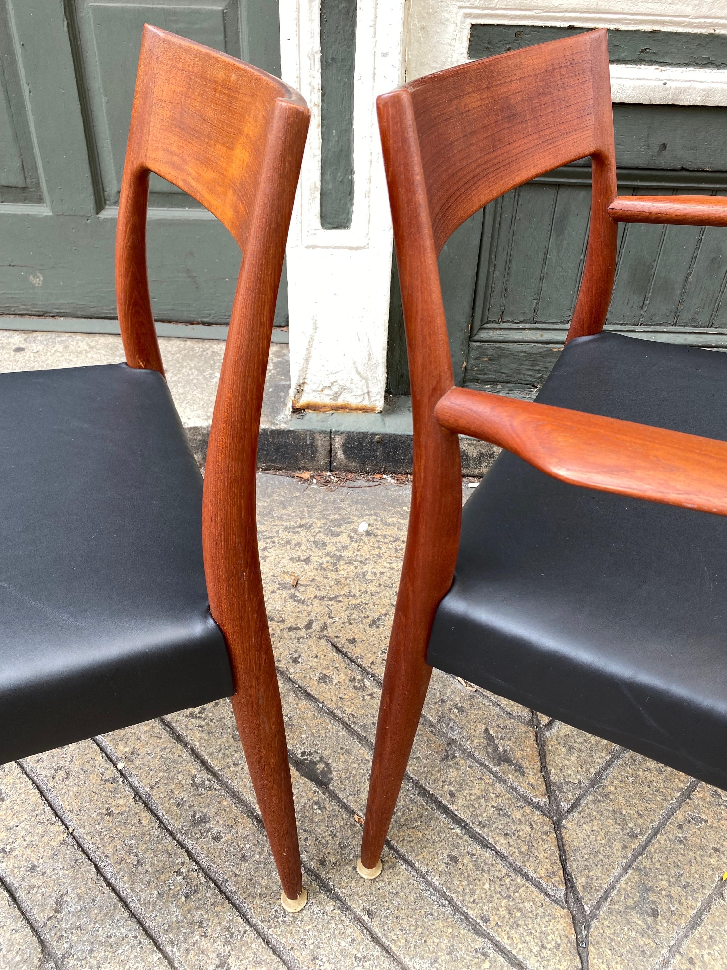 Danish Arne Hovmand-Olsen set of 6 Dining Chairs For Sale