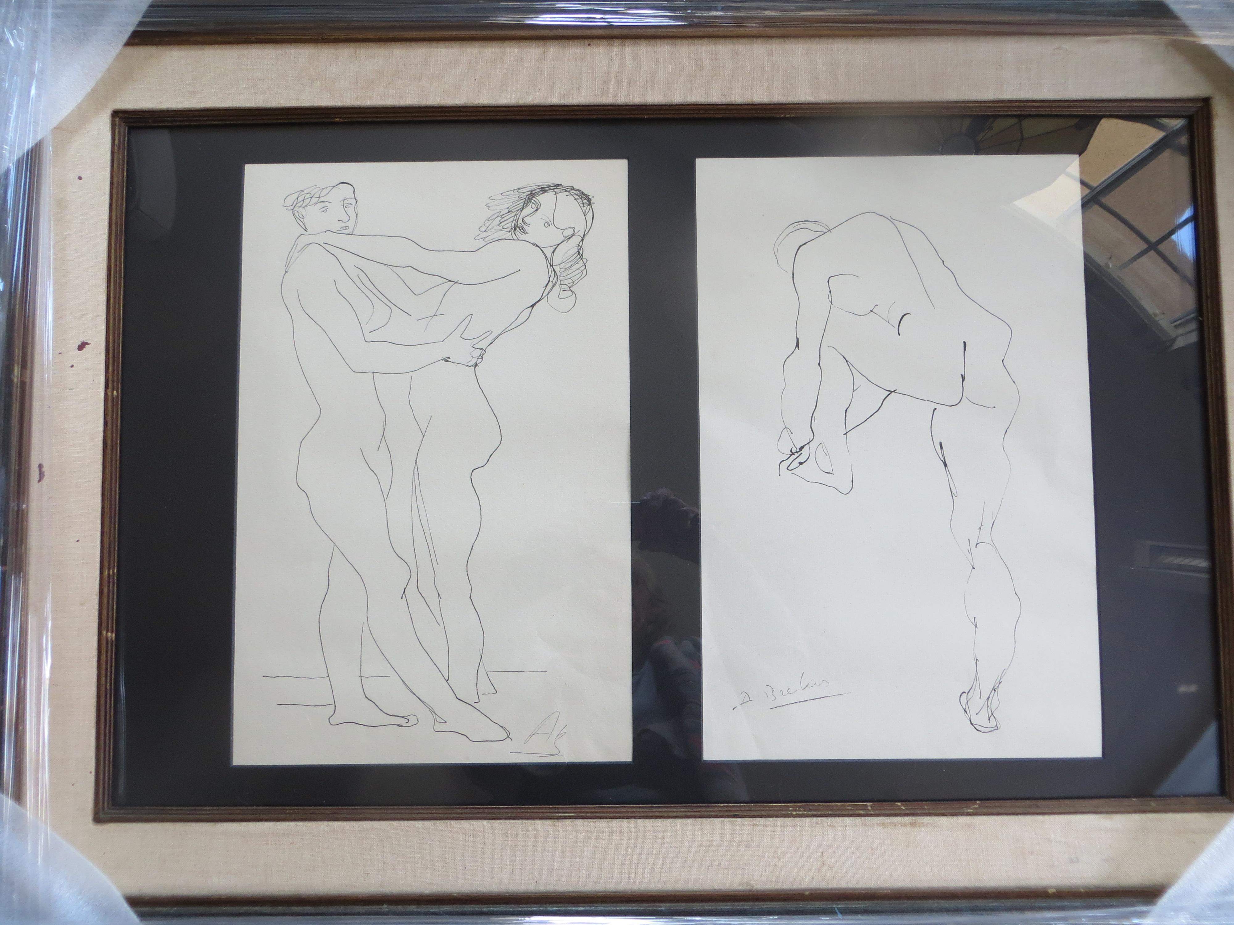 Nude Pair Arno Breker lithograph Etching 1