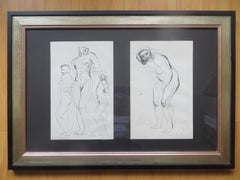 Pareja desnuda Arno Breker litografía Aguafuerte