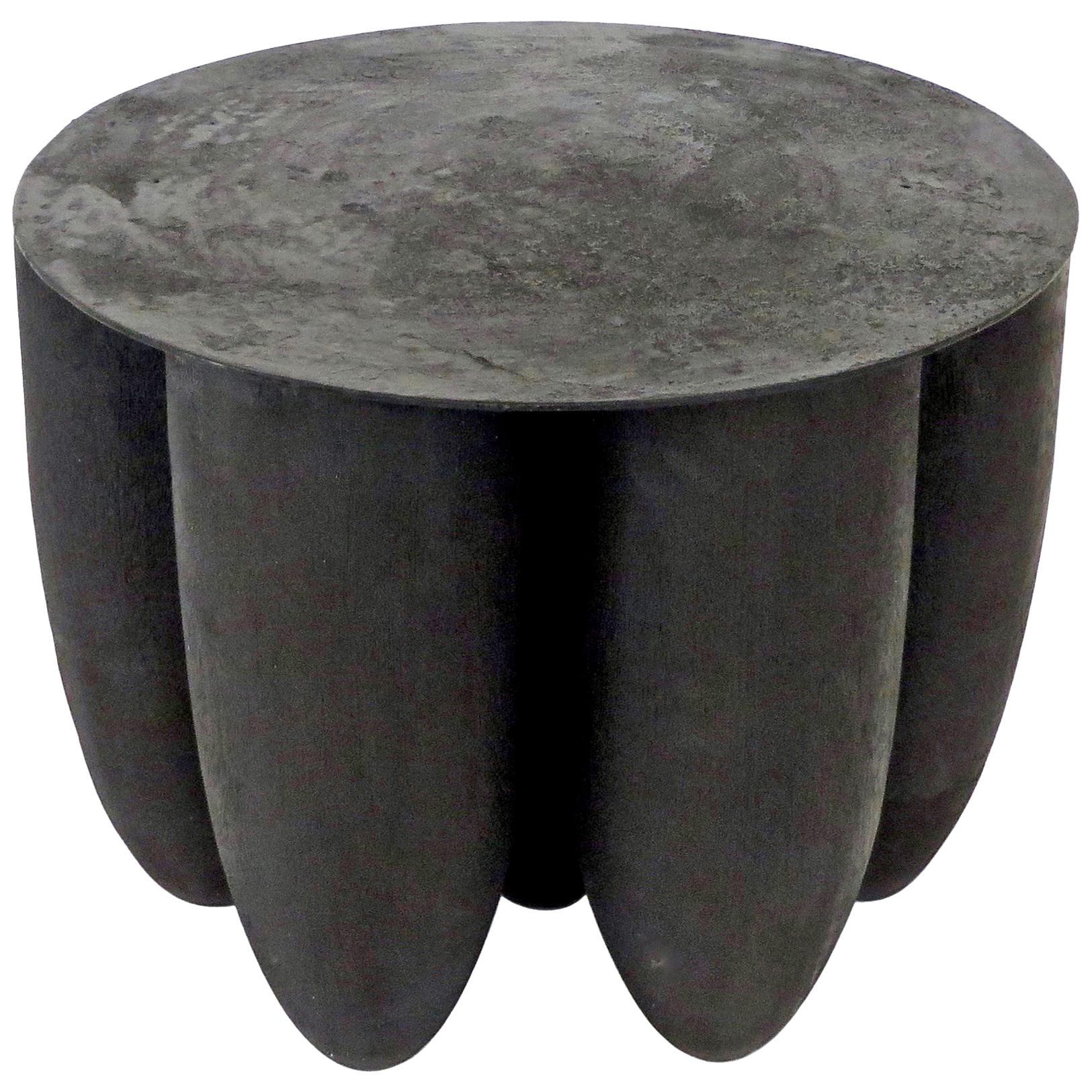 Arno Declercq Artist Designer Black Senufo Iroko Wood Low Coffee or Side Table