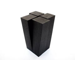 Arno Declercq Belgian Oak Wood Shou Sugi Ban Four Legs Side Table or Stool