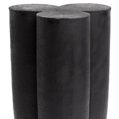 Arno Declercq - Senufo Stool in Burned & Waxed Iroko Wood / Burned Steel