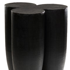 Arno Declercq - Senufo Stool XL in Burned & Waxed Iroko Wood / Burned Steel