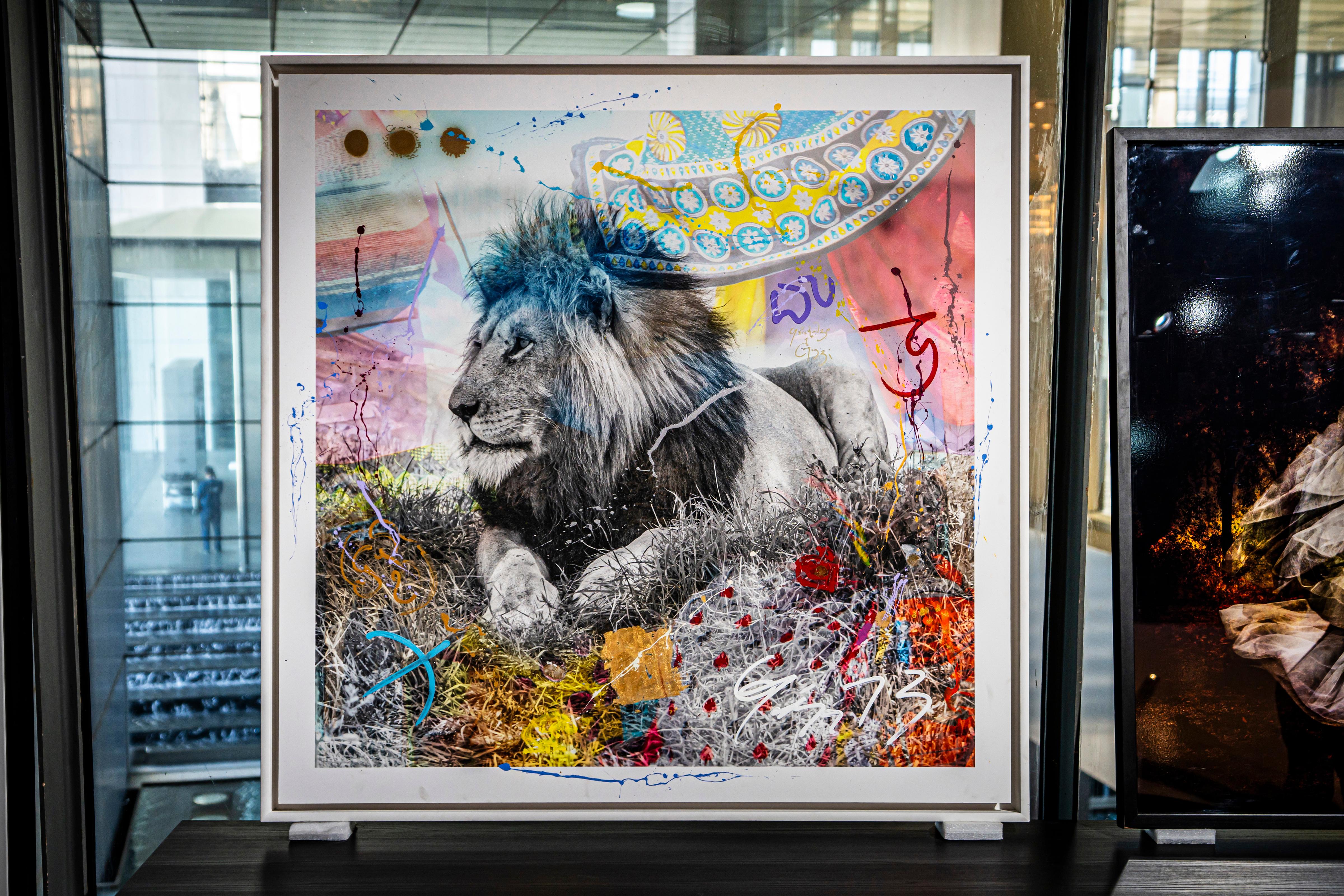 ARNO E - Simba, Masai Mara, Kenya - Pop Art Mixed Media Art by Arno Elias