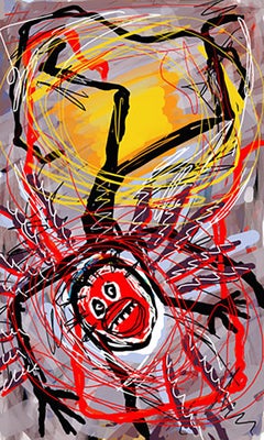 Pop Art  Motiv Pablo Picasso Red 100x100 cm Acrylglas Bild/Loft/Druck/StreetArt