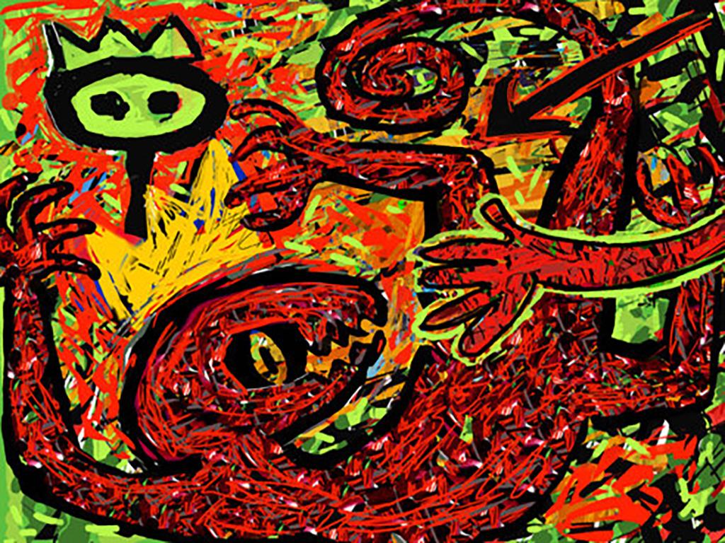 The Lizard King, Arno Hoth, digitales Gemälde, Druck auf Kunstdruckpapier