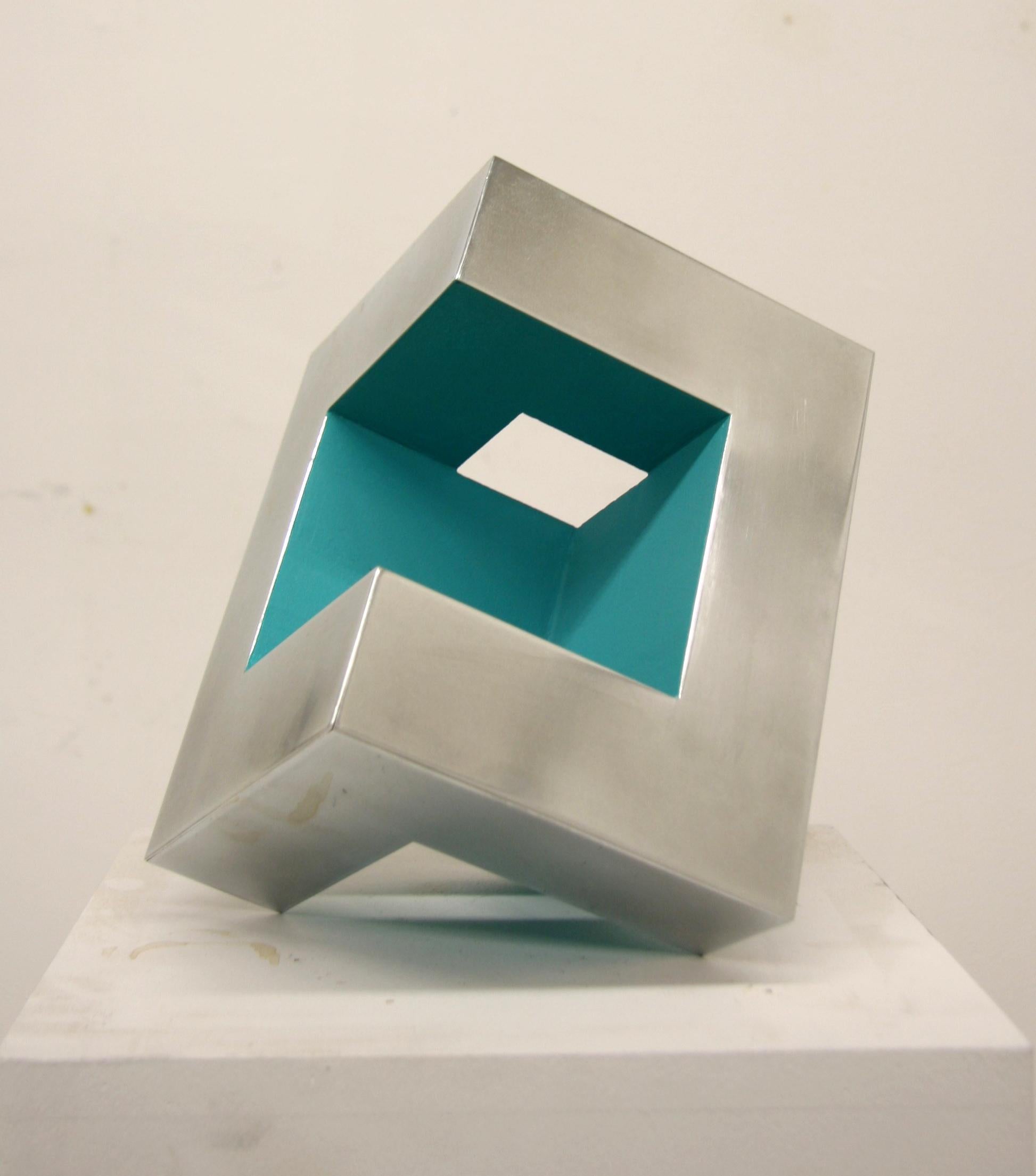 Arno Kortschot Abstract Sculpture - Inner Cube Aqua