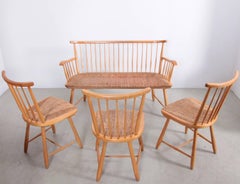 Arno Lambrecht Dining Set of Table, Three Chairs and a Bench for WK Mobel