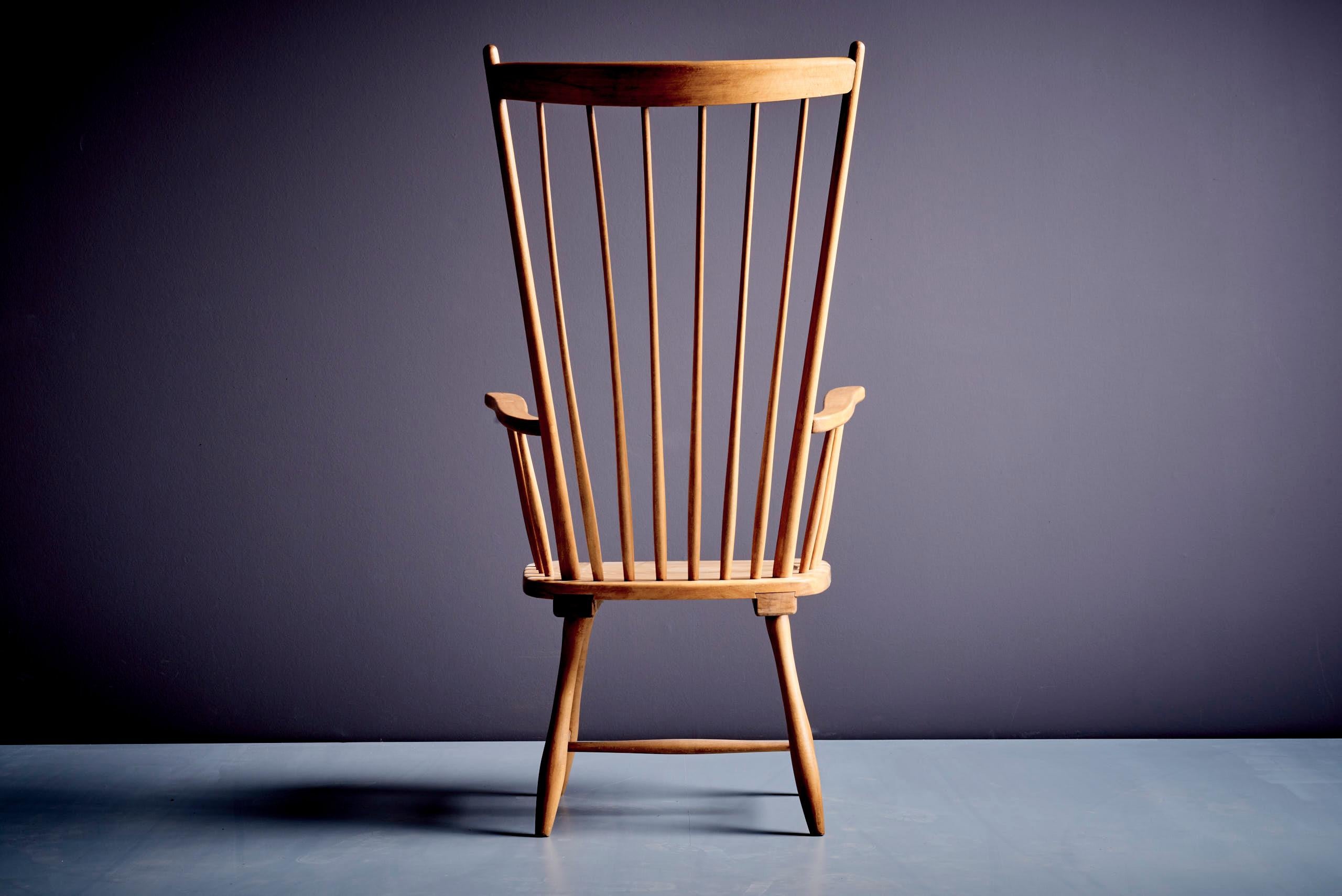 Mid-Century moderno Arno Lambrecht Highback Windsor Lounge Chair in vendita