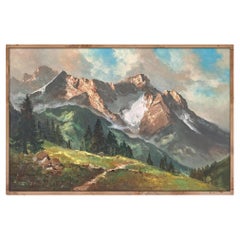 Arno Lemke Öl auf Leinwand - Waxenstein und Alpspitze Arno Lemke Öl auf Leinwand - Waxenstein und Alpspitze