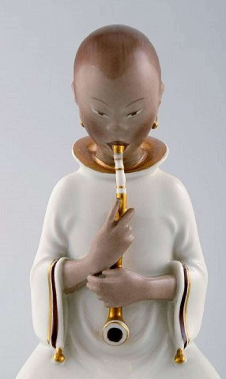 Danish Arno Malinowski for Royal Copenhagen, Number 2342 Smoking Girl, Porcelain For Sale