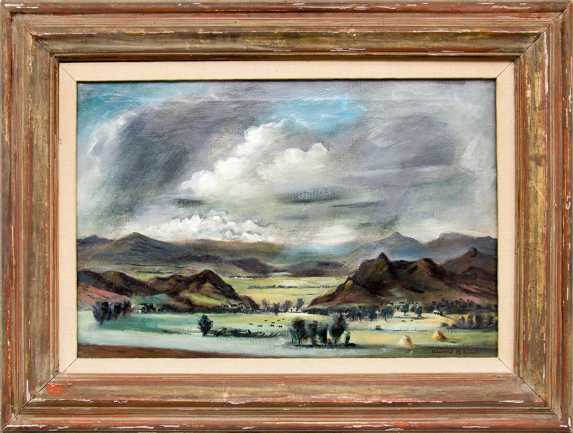 Arnold Blanch Landscape Painting - Colorado Mountain Summer Landscape, 1930s Framed Modernist Oil Painting