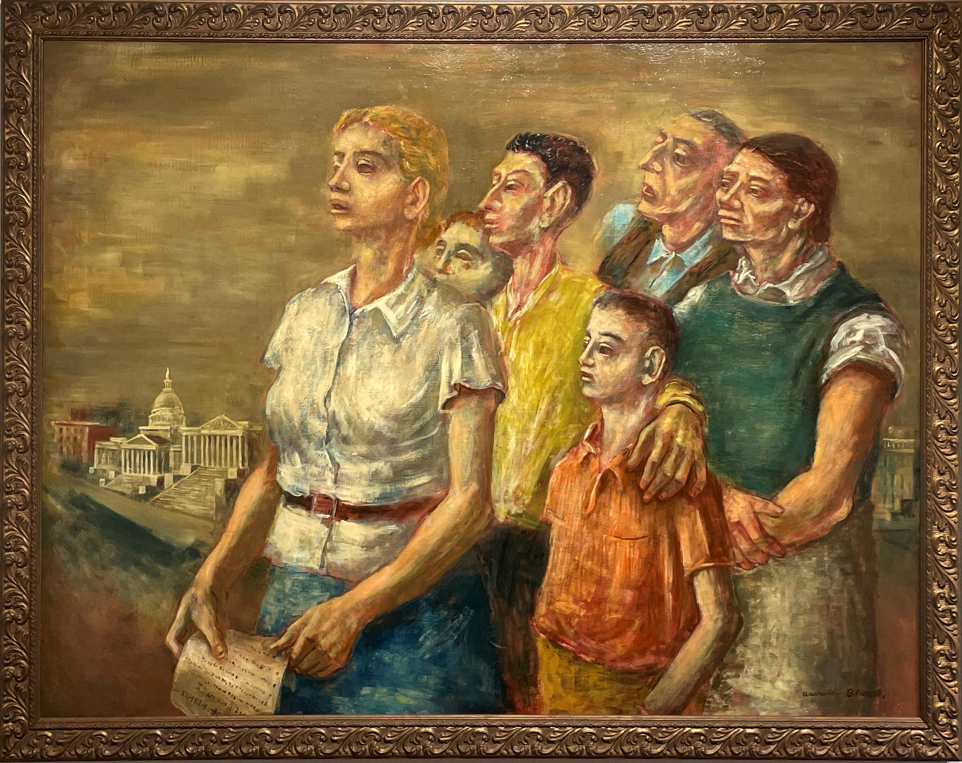 El pueblo - Painting de Arnold Blanch