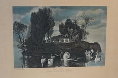 The Island of Life Colored Engraving, 20th Century, Framed Paper Art