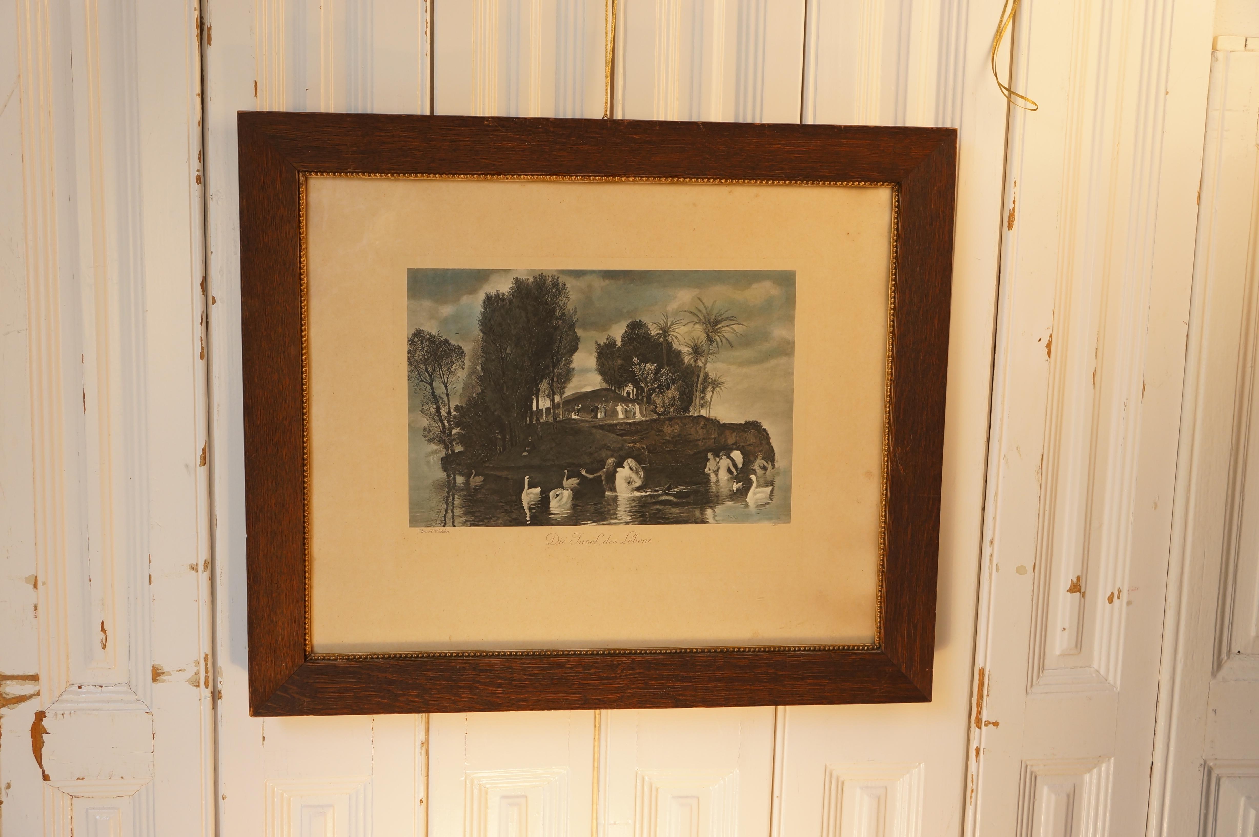 20ième siècle Arnold Böcklin, The Island of Life, œuvre sur papier en vente