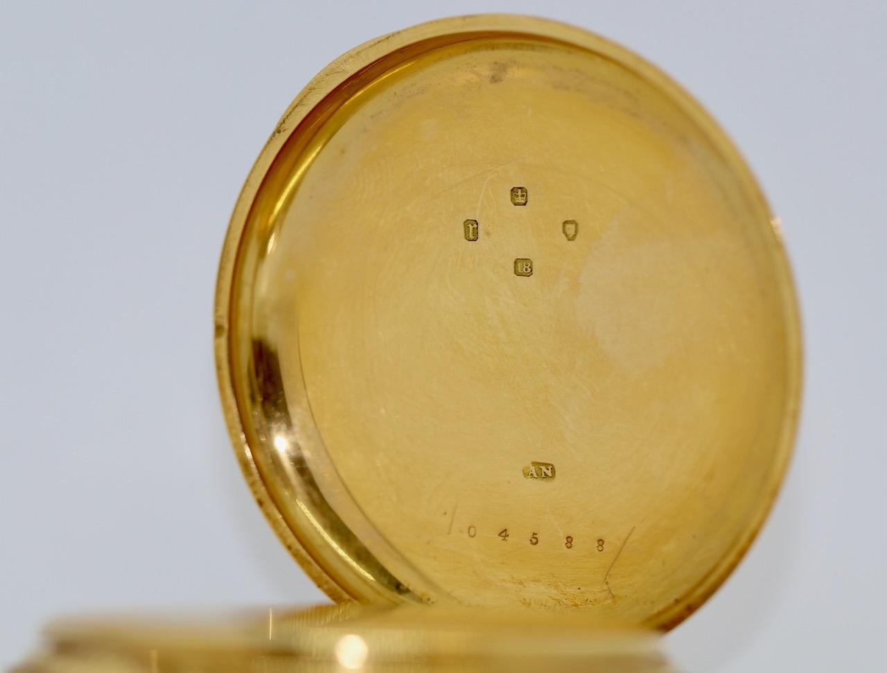 Arnold & Charles Frodsham 18 Karat Gold Half-Hunter Pocket Watch, Chronograph For Sale 6