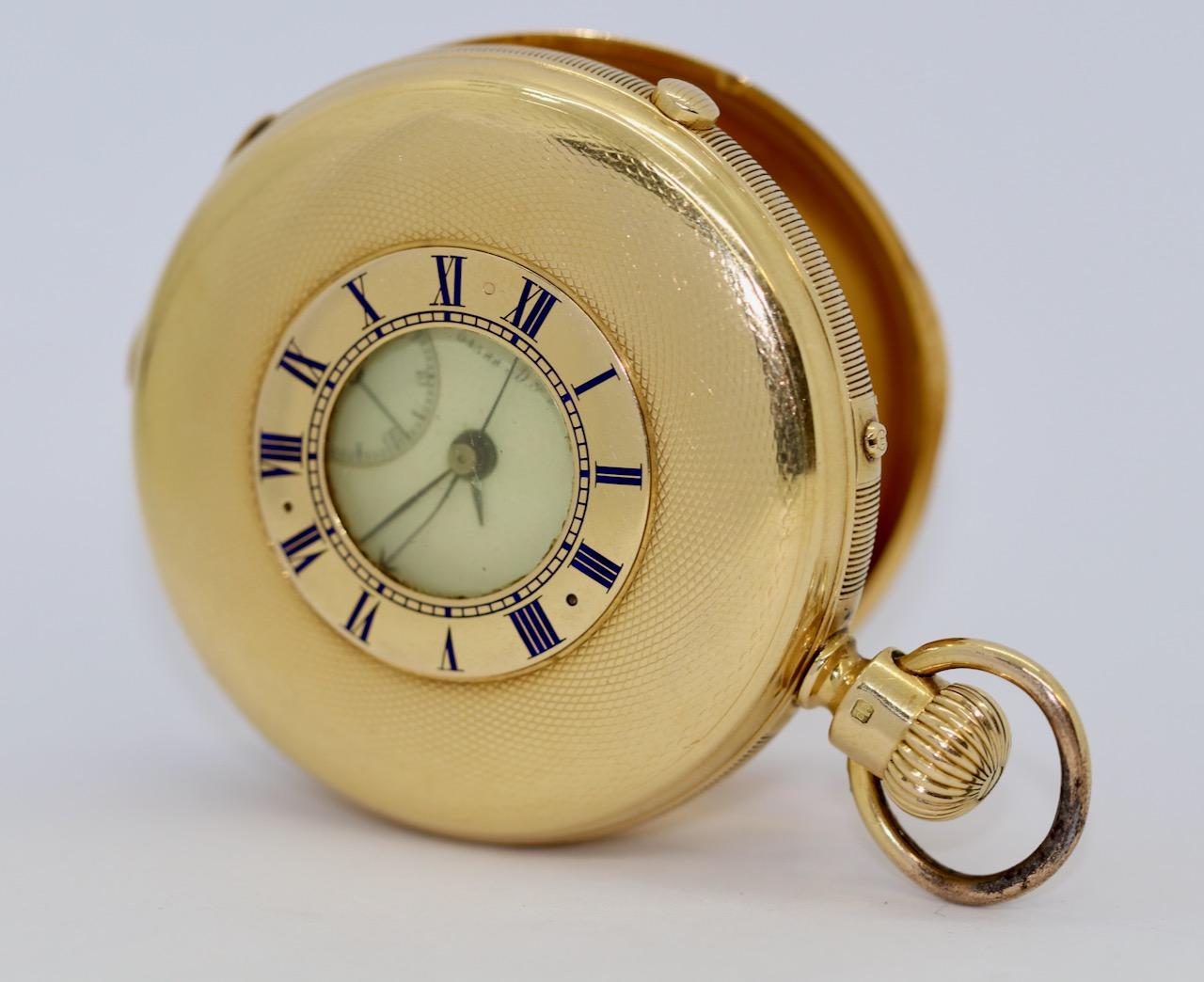 Arnold & Charles Frodsham 18 Karat Gold Half-Hunter Pocket Watch, Chronograph For Sale 8