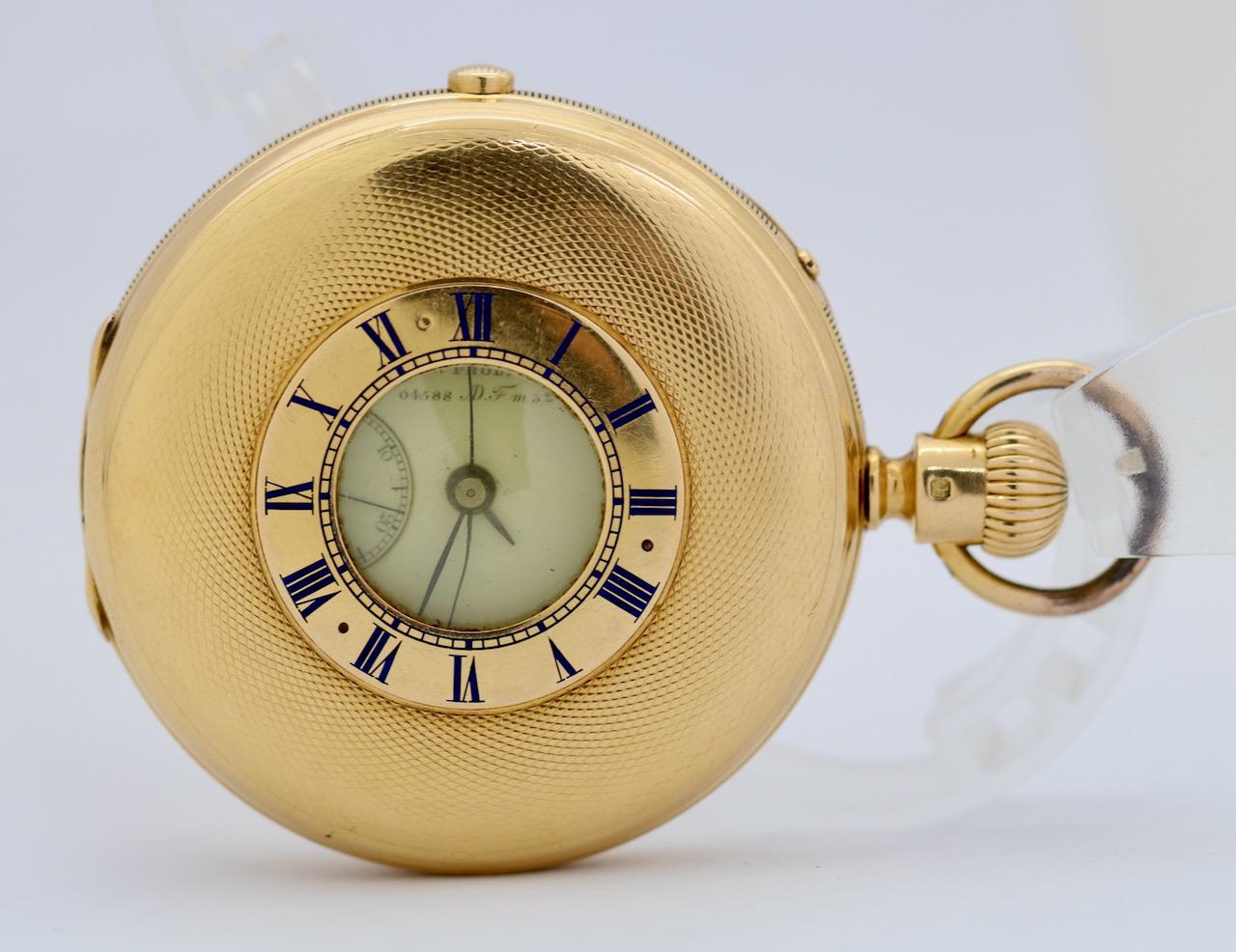 Arnold & Charles Frodsham 18 Karat Gold Half-Hunter Pocket Watch, Chronograph For Sale 10