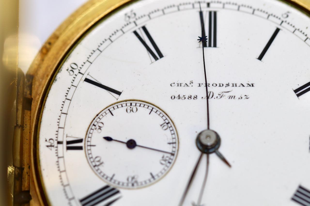 Arnold & Charles Frodsham 18 Karat Gold Half-Hunter Pocket Watch, Chronograph For Sale 13