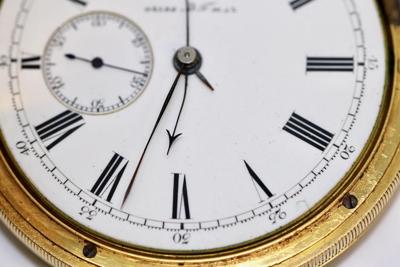 Arnold & Charles Frodsham 18 Karat Gold Half-Hunter Pocket Watch, Chronograph For Sale 14