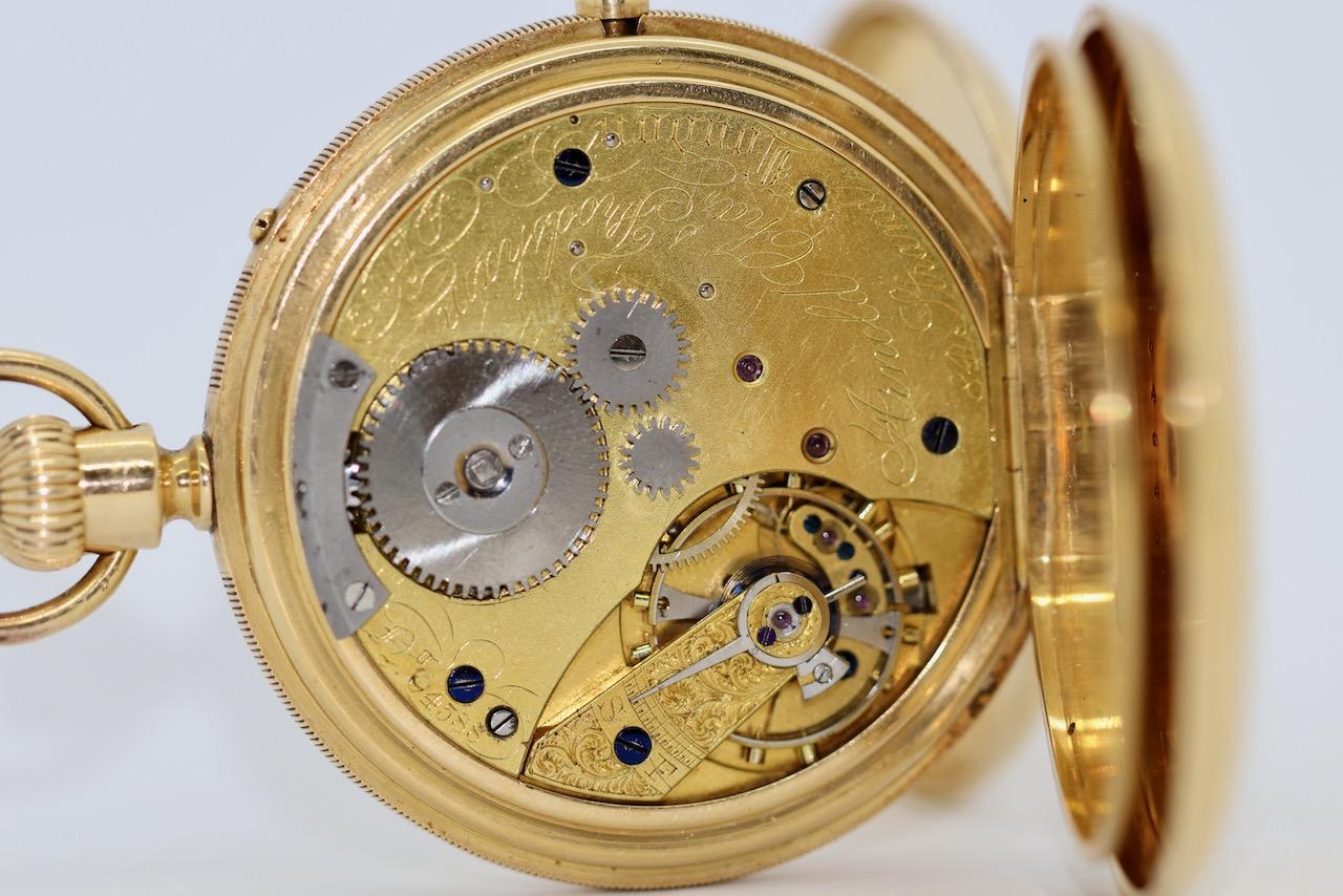 Arnold & Charles Frodsham 18 Karat Gold Half-Hunter Pocket Watch, Chronograph For Sale 4
