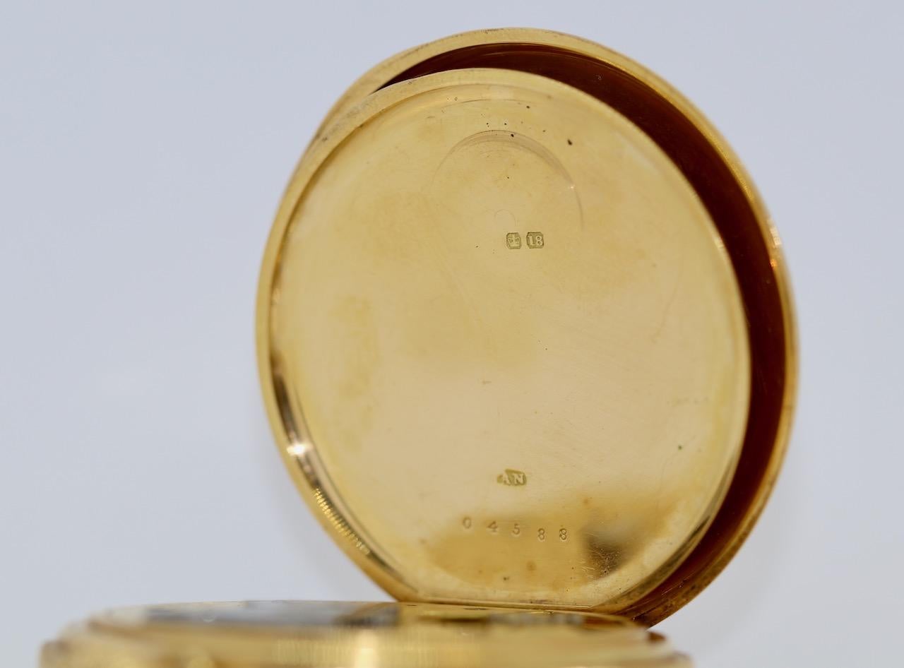 Arnold & Charles Frodsham 18 Karat Gold Half-Hunter Pocket Watch, Chronograph For Sale 5