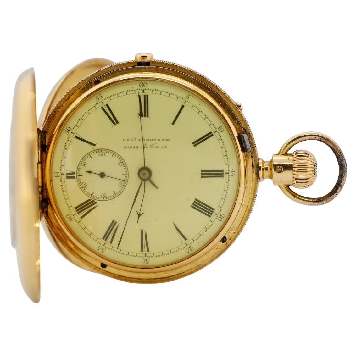 Arnold & Charles Frodsham 18 Karat Gold Half-Hunter Pocket Watch, Chronograph