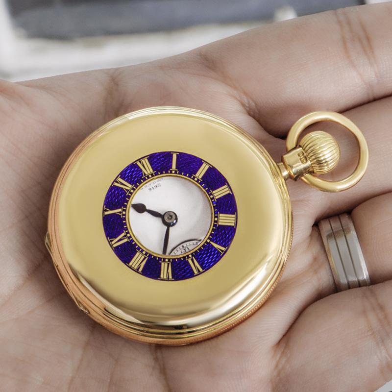 Arnold & Charles Frodsham Rare Yellow Gold Keyless Fusee Lever Pocket Watch For Sale 4