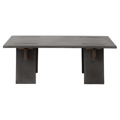 Arnold Dark Concrete and Dark Oak Wedges Coffee Table by Eberhart Furniture