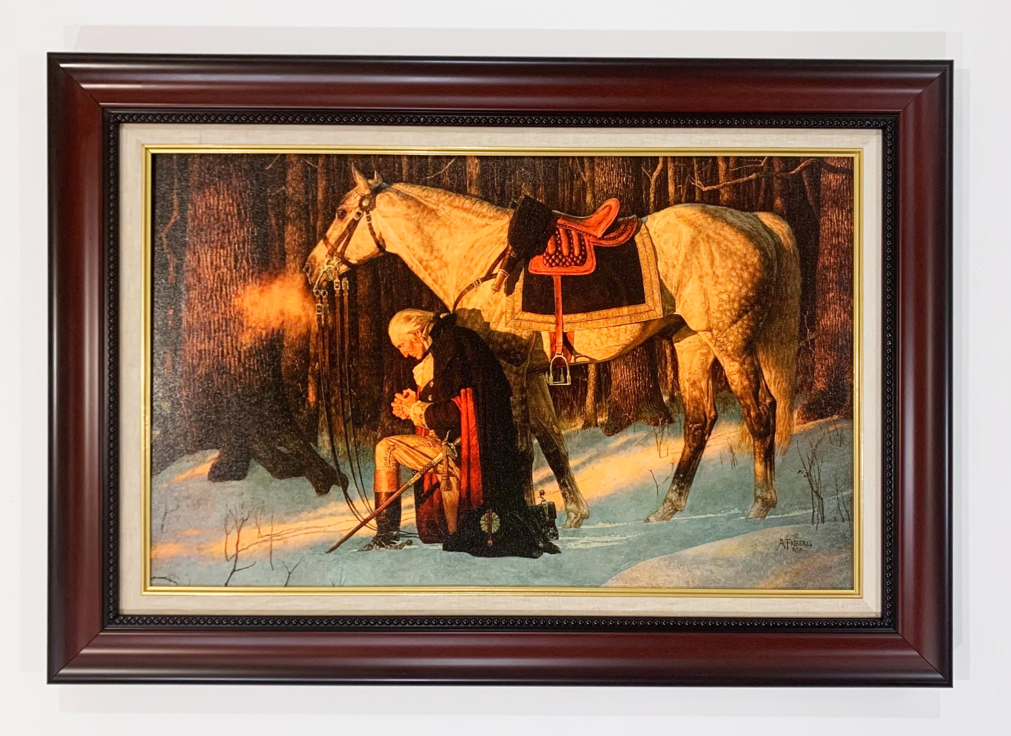 Arnold Friberg Portrait Print - The Prayer at Valley Forge