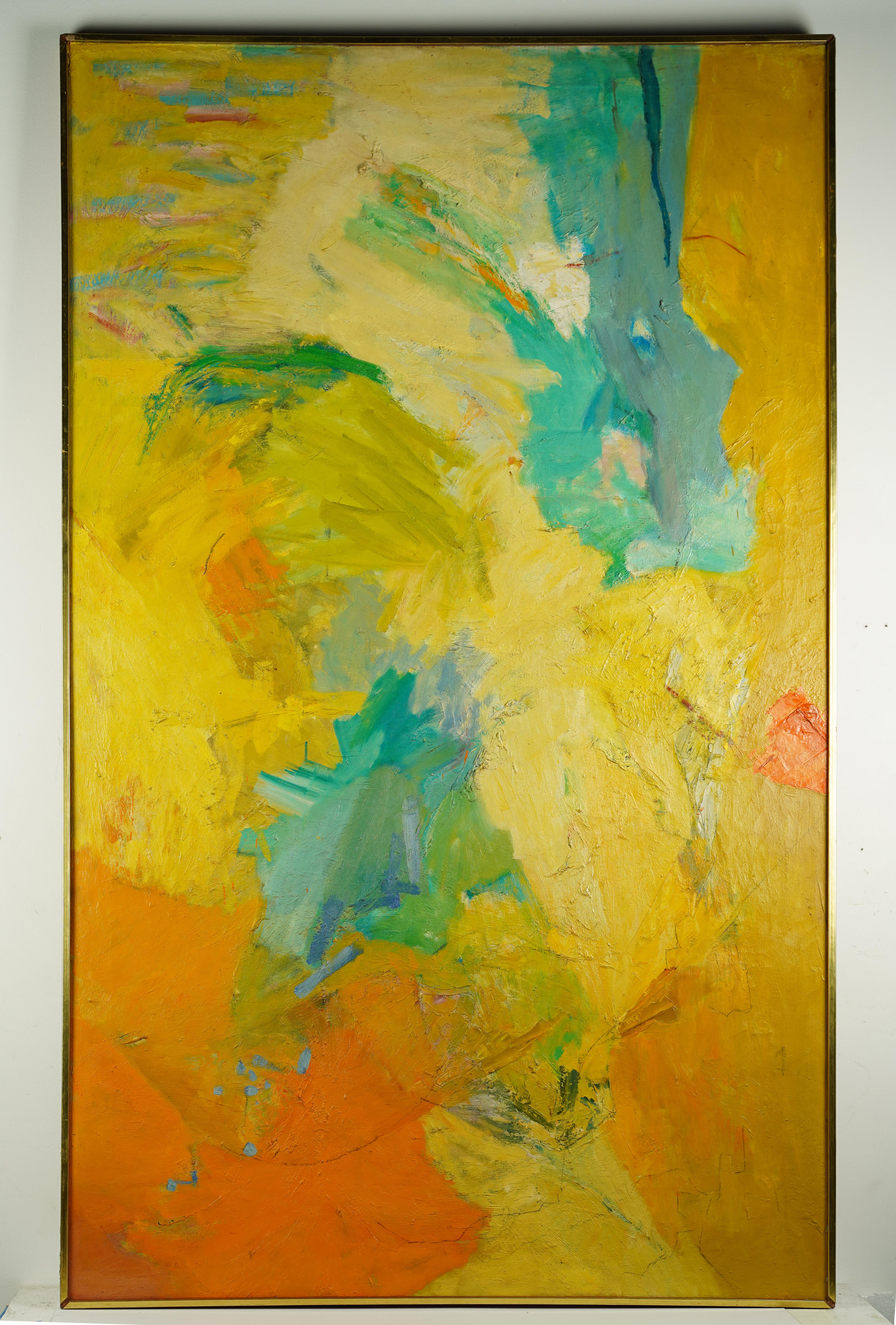 Ancienne peinture à l'huile expressionniste abstraite américaine signée, de taille musée, rare - Abstrait Painting par Arnold Friedman