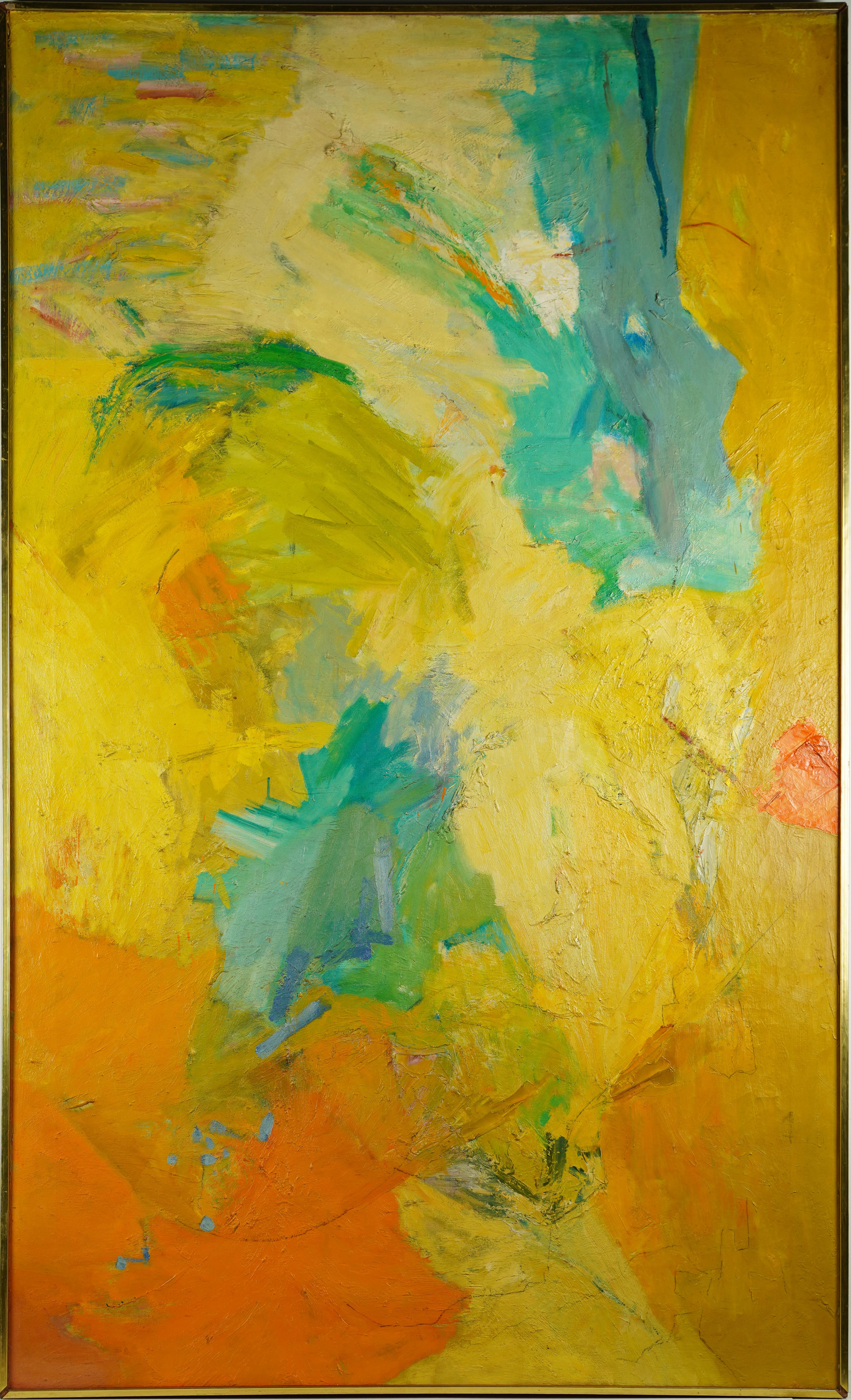 Abstract Painting Arnold Friedman - Ancienne peinture à l'huile expressionniste abstraite américaine signée, de taille musée, rare
