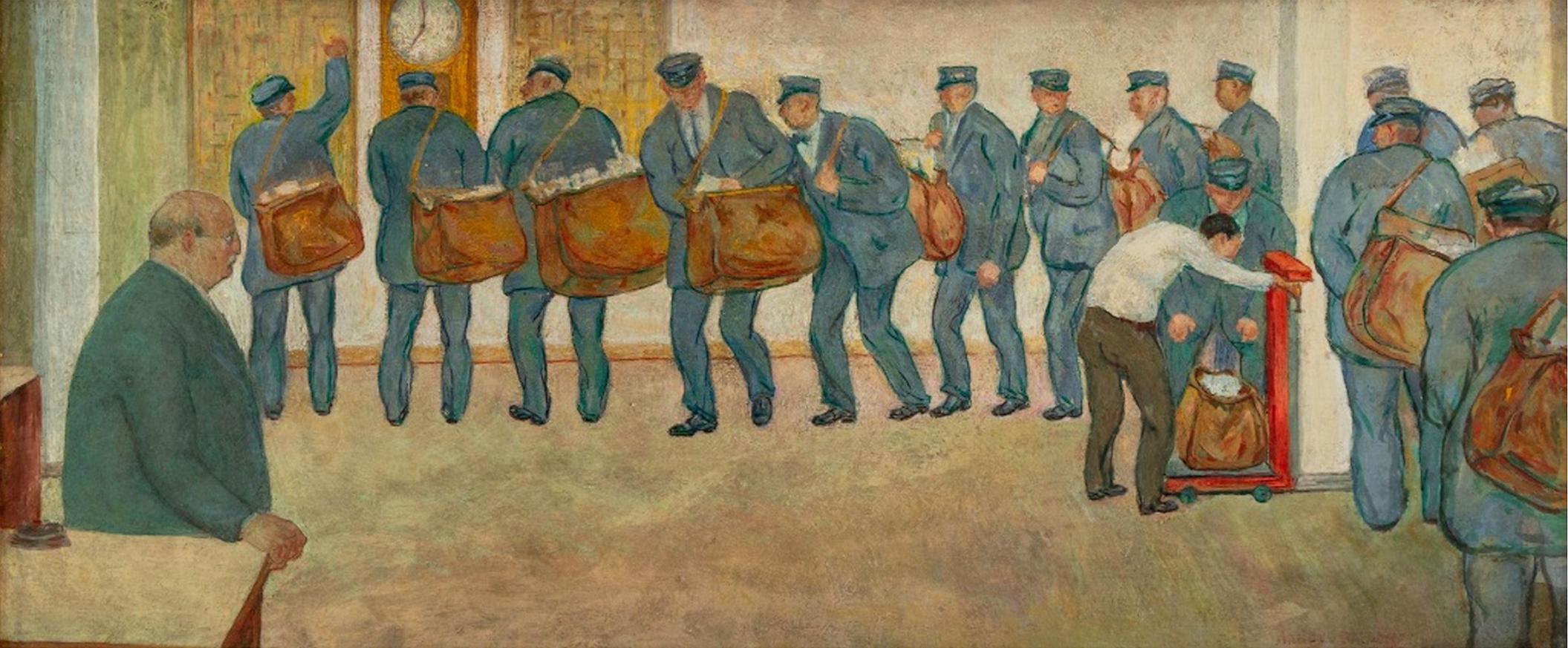 New York Era della Depressione - Viaggio nel Tempo  - Pittura di scena americana in vendita 7